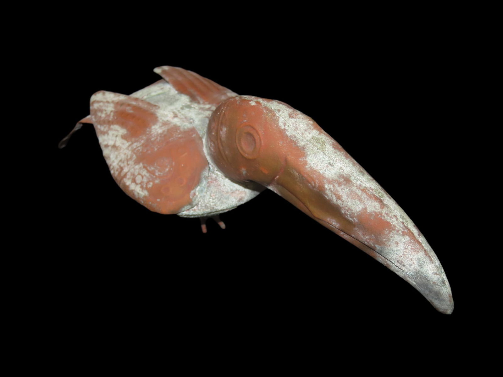 6" Copper Bird Effigy / Toucan, Peru, Intricate & Delicate Statue: 6" Copper Bird Effigy / Toucan, Peru, Intricate & Delicate Statue