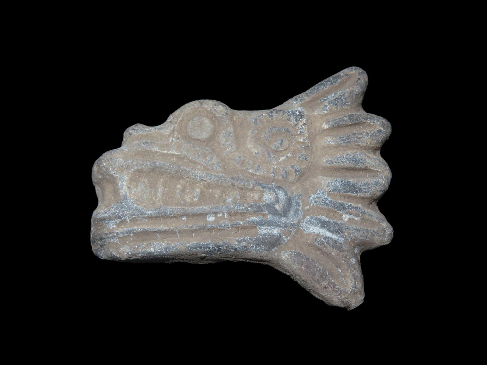 Pre-Columbian Pottery Jaguar Head, Mexico: Pre-Columbian Pottery Jaguar Head, Mexico