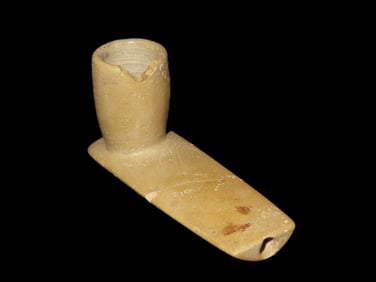 3" Pipestone Platform Pipe, Motley COA, New York, Early Iroquois Style, Ex Dr, Copeland Collection,