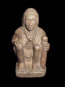 5 3/8" Human Effigy Statue, Mexico, Motley COA, Artistically Detailed Example