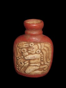 3 1/2" Pre-Columbian Mayan Style Poison Bottle, Solid, Mexico, #RK-P36