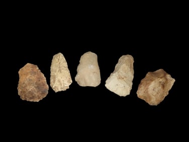 Lot of 5 Flint Celts found in St Charles County Missouri by Ron Knowles