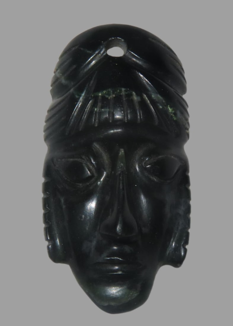 Highly Translucent Green Jade Mask, Guatemala, Motley COA, High Grade piece of Pre-Columbian Jade (1 of 8)