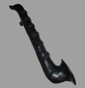 16 3/4" Pre-Columbian Aztec Style Flute / Ocarina / Musical Instrument, Solid, Mexico, #RK-P8