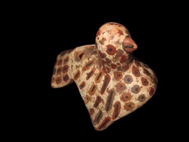 3" Pre-Columbian Nazca Style Bird Effigy Ocarina / Whistle, Solid, Peru, #RK-P12