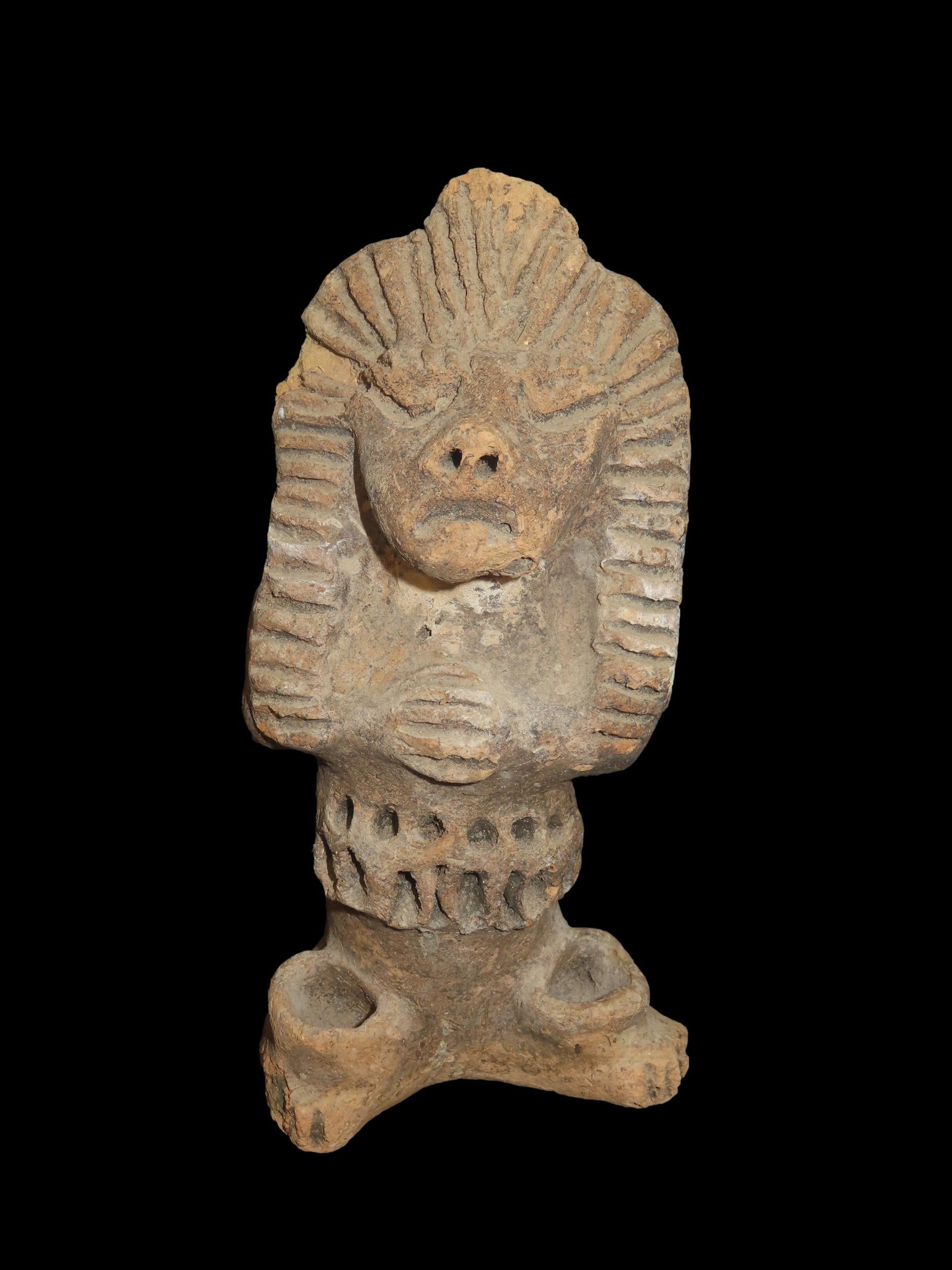 6 1/2" Pre-Columbian Aztec Style Human Effigy Figure, Solid, Mexico, #RK-P5: 6 1/2" Pre-Columbian Aztec Style Human Effigy Figure, Solid, Mexico, #RK-P5