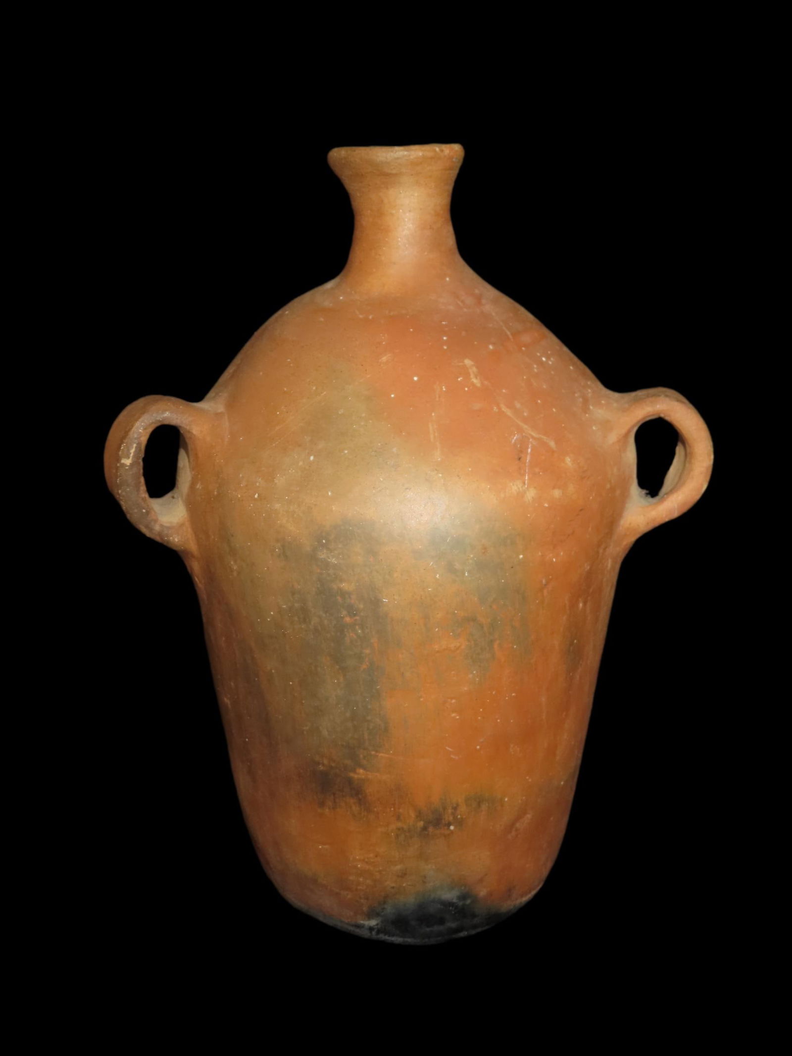 11 1/2" Pre-Columbian Colima Style Handled Water Jug / Jar, Handles Glued-Otherwise Solid, Mexico,: 11 1/2" Pre-Columbian Colima Style Handled Water Jug / Jar, Handles Glued-Otherwise Solid, Mexico, #RK-P19