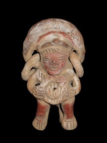 4 3/4" Pre-Columbian Aztec Style Human Effigy Figure / Statue, Solid, Mexico, #RK-P23