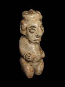 5 1/4" Mayan Human Effigy Statue, Jadeite, Mexico, Motley COA