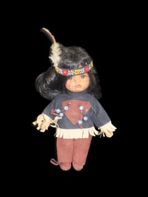 7" Native American Indian Skookum Doll, early 1900's
