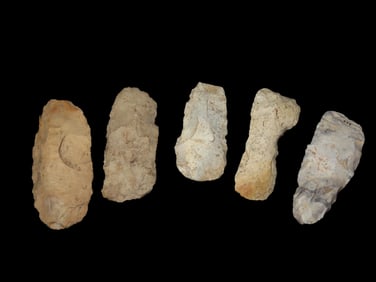 Lot of 5 Flint Celts found in St Charles County Missouri by Ron Knowles