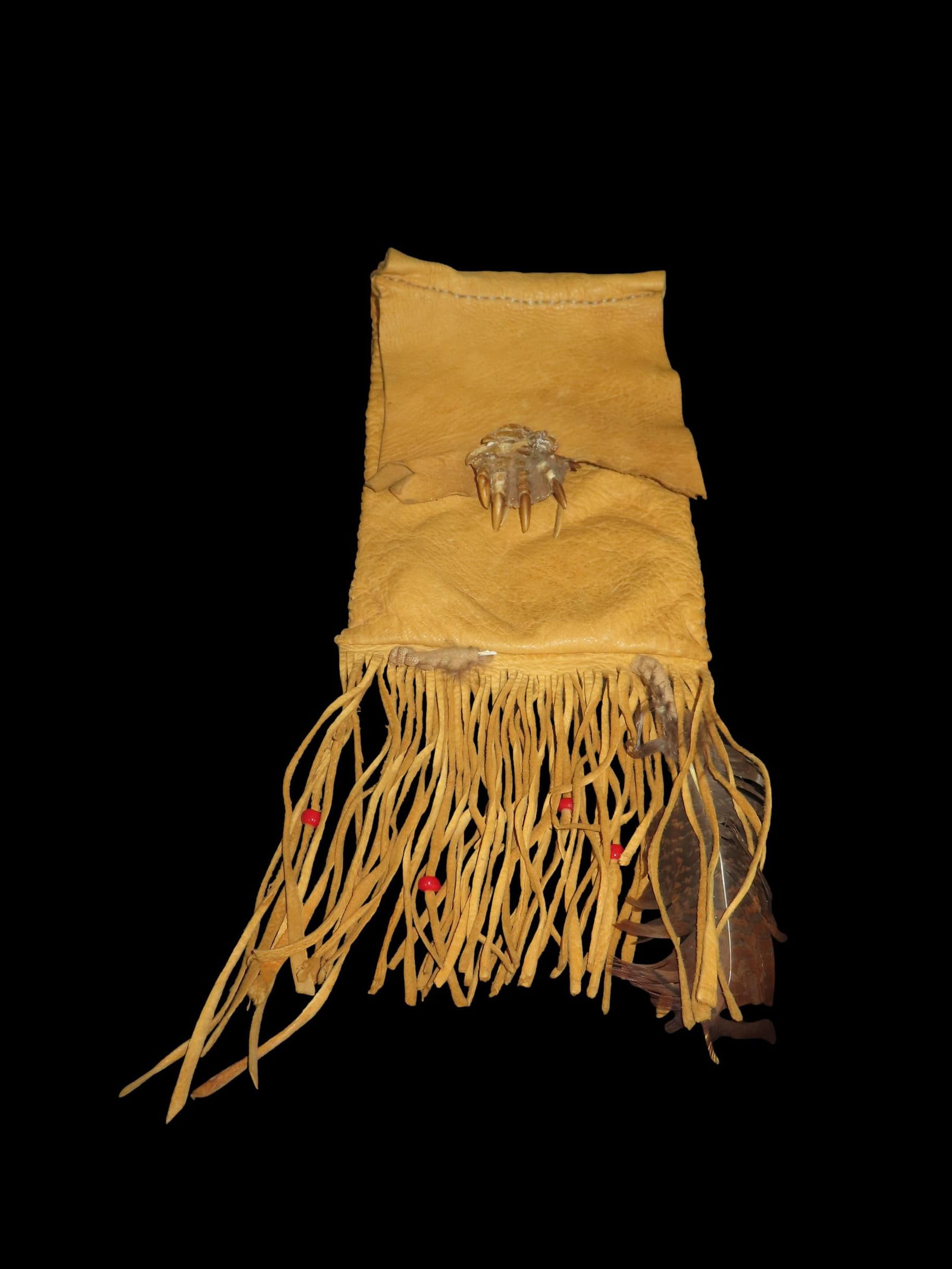 Native American Plains Indian Beaded / Fringed Pipe Bag: Native American Plains Indian Beaded / Fringed Pipe Bag