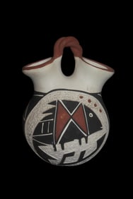 5 1/2" Tall Native American Indian Acoma Wedding Vase, Southwest Pottery, #RK-P46