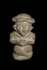 4 3/4" Pre-Columbian Mayan Human Effigy Figure, Mexico, Motley COA