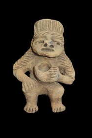 4 1/2" Pre-Columbian Aztec Style Human Effigy Figure, Solid, Mexico, #RK-P3