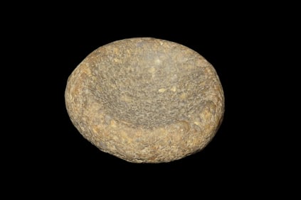 Nicely Cupped Stone Paint Pot found in St Charles County Missouri by Ron Knowles