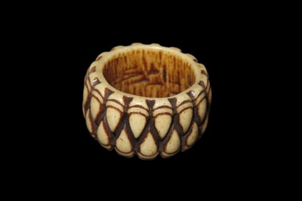 Vintage Carved Bone Ring from Mexico
