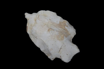 2 3/8" Hopewell Perforator / Drill, "Fish Effigy" Arrowhead, Someone Drew an eye on it for fun