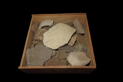 Cigar Box Full of Hopewell / Woodland Pottery Sherds / Shards Found by Ron Knowles