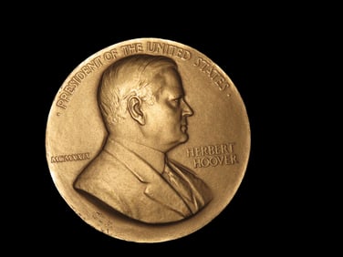 Vintage Large 3" Herbert Hoover Indian Peace Medal