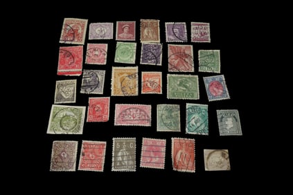 Lot of 30 Vintage Antique Stamps