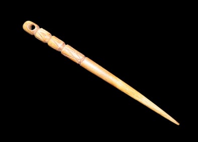 Engraved Bone Hairpin / Needle / Awl, Origin Unknown, ex Ron Knowles