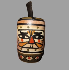 Vintage Acoma Pueblo Southwest Indian Pottery Pipe, Native American Indian Pot