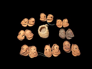 Lot of Vintage Southwest Indians Papago Mini Baskets & Sandals