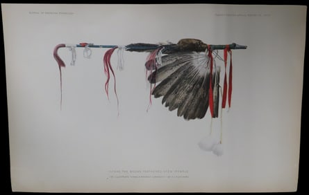 Original 1904 Pawnee Indian Print. The White Feathered Stem (Female)