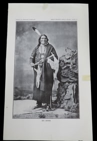 Lot of 3 Original 1906 Indian Prints, Pictures, Images. Big Snake, White Eagle, Standing Buffalo