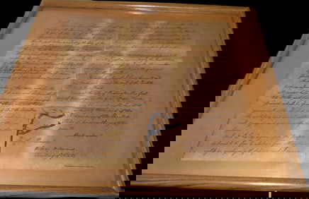 17" x 21" Framed Copy of the Emancipation Proclamation. Famous Historical Documents