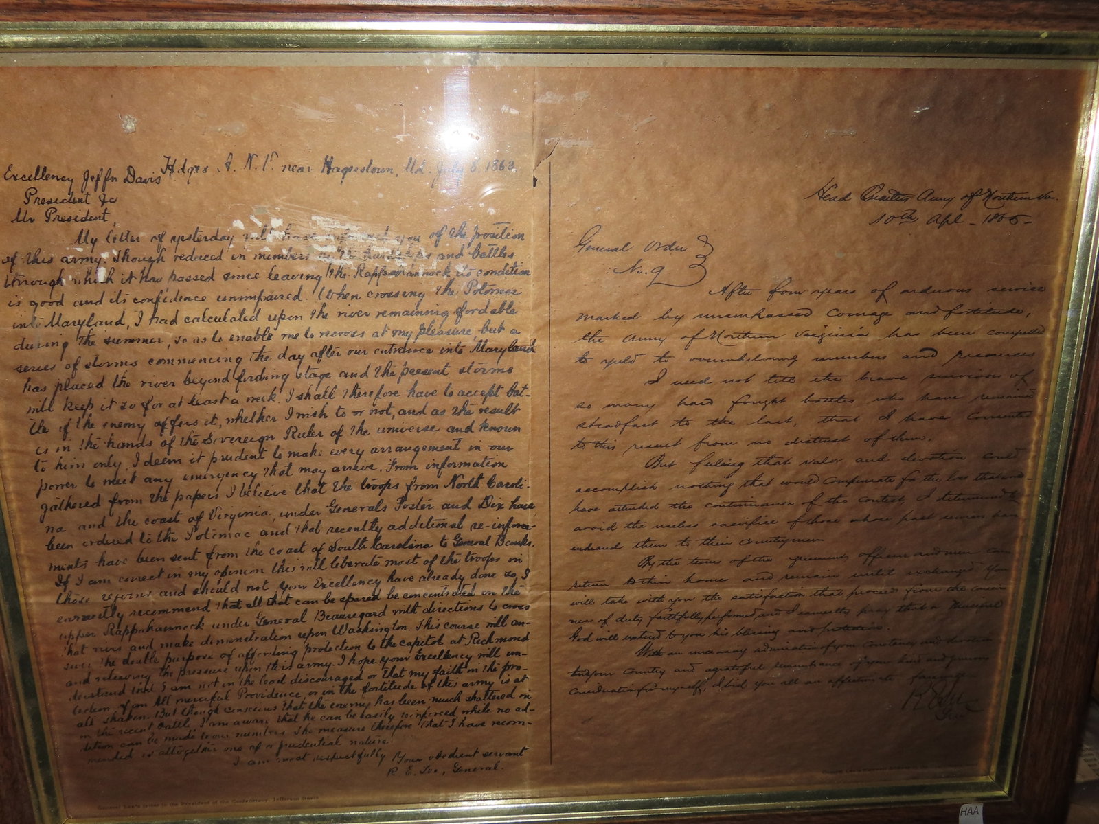 14" x 18" Framed Copy of General Lee's Farewell Address to the Confederate Army. Famous Historical: 14" x 18" Framed Copy of General Lee's Farewell Address to the Confederate Army. Famous Historical Documents