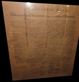 20" x 16" Framed Copy of the Declaration of Independence. Famous Historical Documents