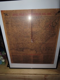 20" x 16" Framed Copy of Civil War Battlefields. Famous Historical Documents