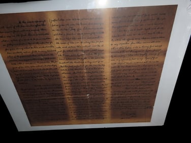 20" x 16" Framed Copy of Abe Lincoln's 2nd Inaugural Address. Famous Historical Documents