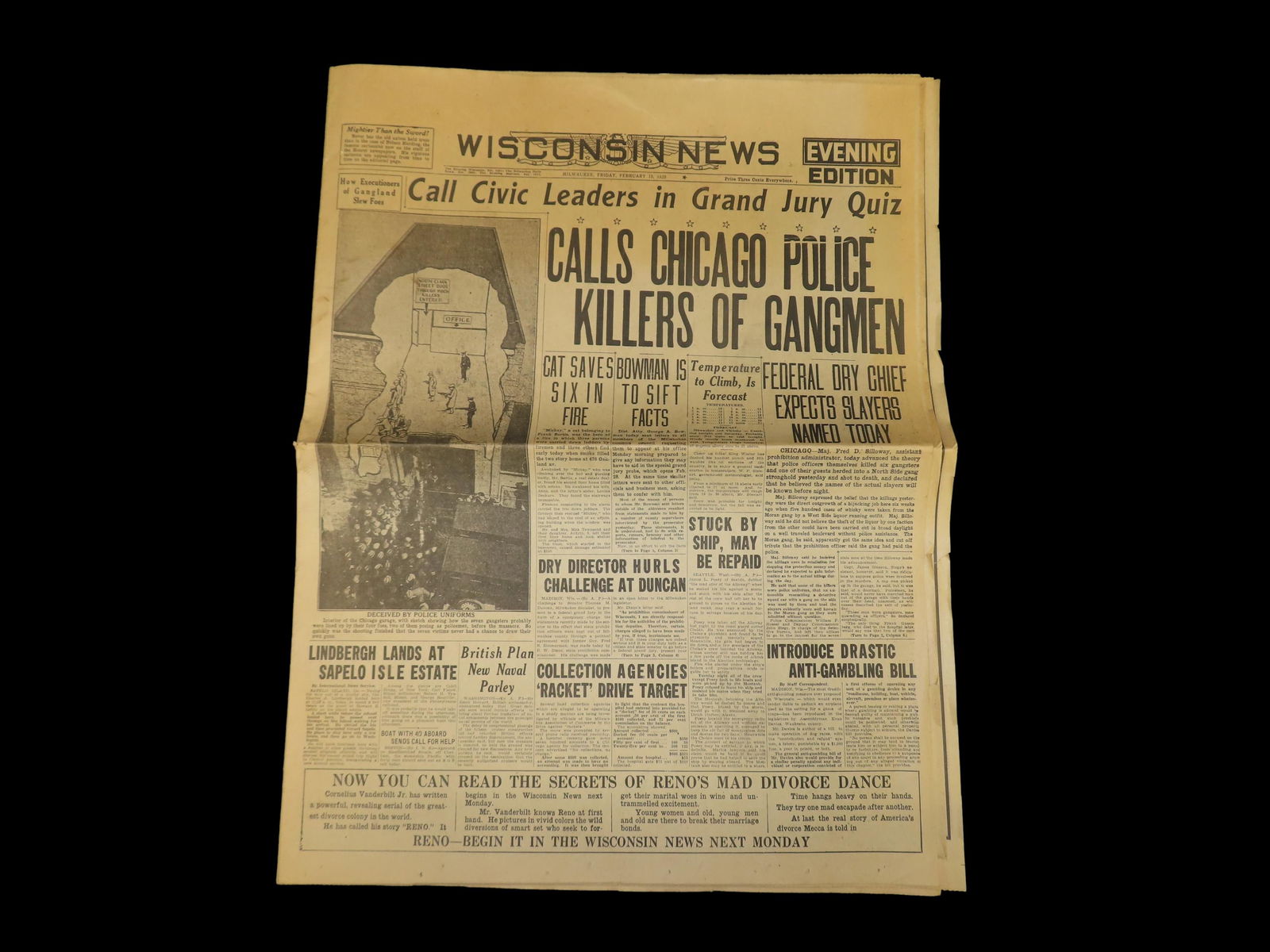 1929 Wisconsin News Historical Newspaper, Full 33 Page Paper full of Historical Info, Pics, Adds,: 1929 Wisconsin News Historical Newspaper, Full 33 Page Paper full of Historical Info, Pics, Adds, Stories, Etc.
