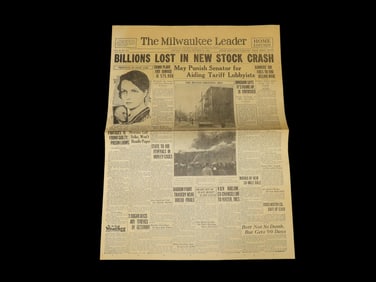 1929 "The Milwaukee Leader" Historic Newspaper, 12 Page Paper full of Historical Info, Pics, Adds,