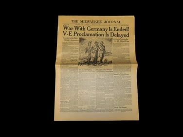 Historical 1945 Newspaper, The Milwaukee Journal, WW2 Nazi Germany, Full 30 Page Paper full of