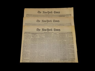 Historical 1876 Newspaper, The New York Times, Full Paper full of Historical Info, Pics, Adds,
