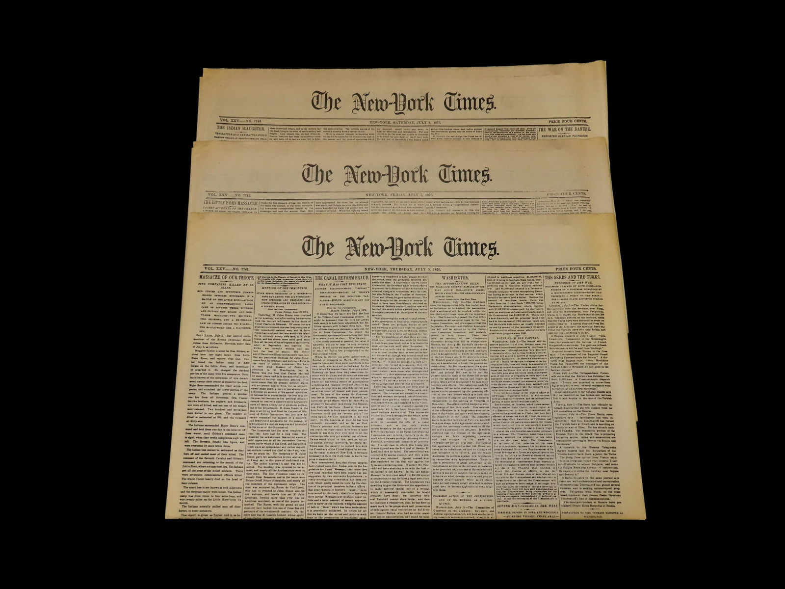 Historical 1876 Newspaper, The New York Times, Full Paper full of Historical Info, Pics, Adds,: Historical 1876 Newspaper, The New York Times, Full Paper full of Historical Info, Pics, Adds, Stories, Etc.