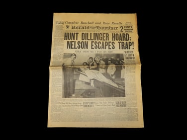 Historical 1934 Newspaper, Chicago Herald, Dillinger, Full Paper full of Historical Info, Pics,