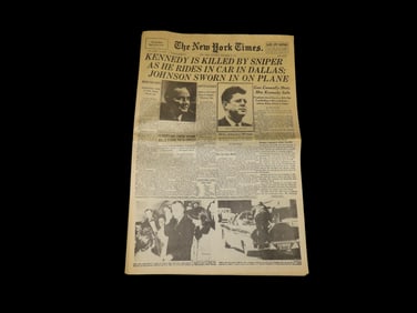 Historical 1963 New York Times Newspaper, Kennedy Assassination, Thick Full 50++ Page Paper full of