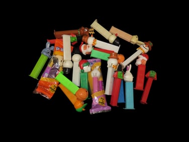 Vintage Lot of Holiday Pez, Christmas, Halloween, Easter, Santa, Ghost, Bunny, Snowman Witch