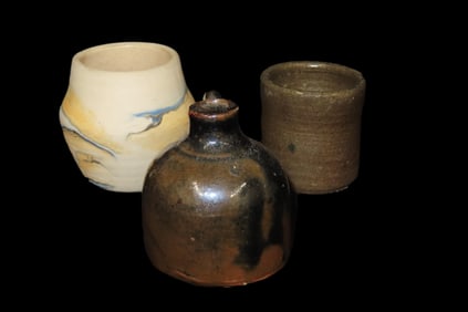 Lot of 3 Antique Glazed Mini Jugs, Crocks, Pots