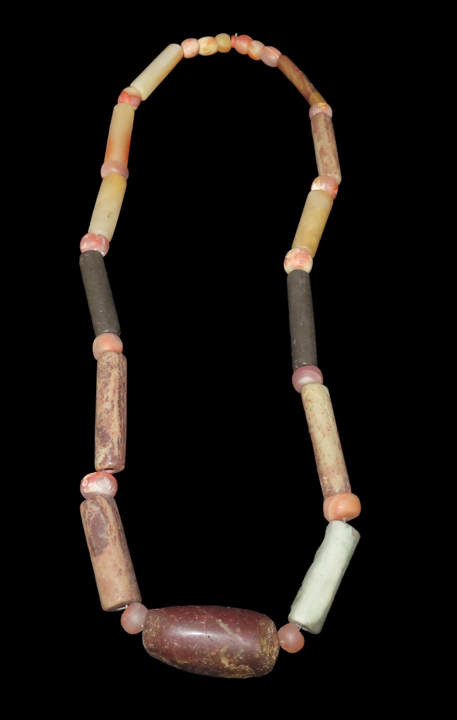 24" Incredible Pre Columbian Tairona Quartz, Jasper, & Stone Bead Necklace, Found in South America (1 of 10)