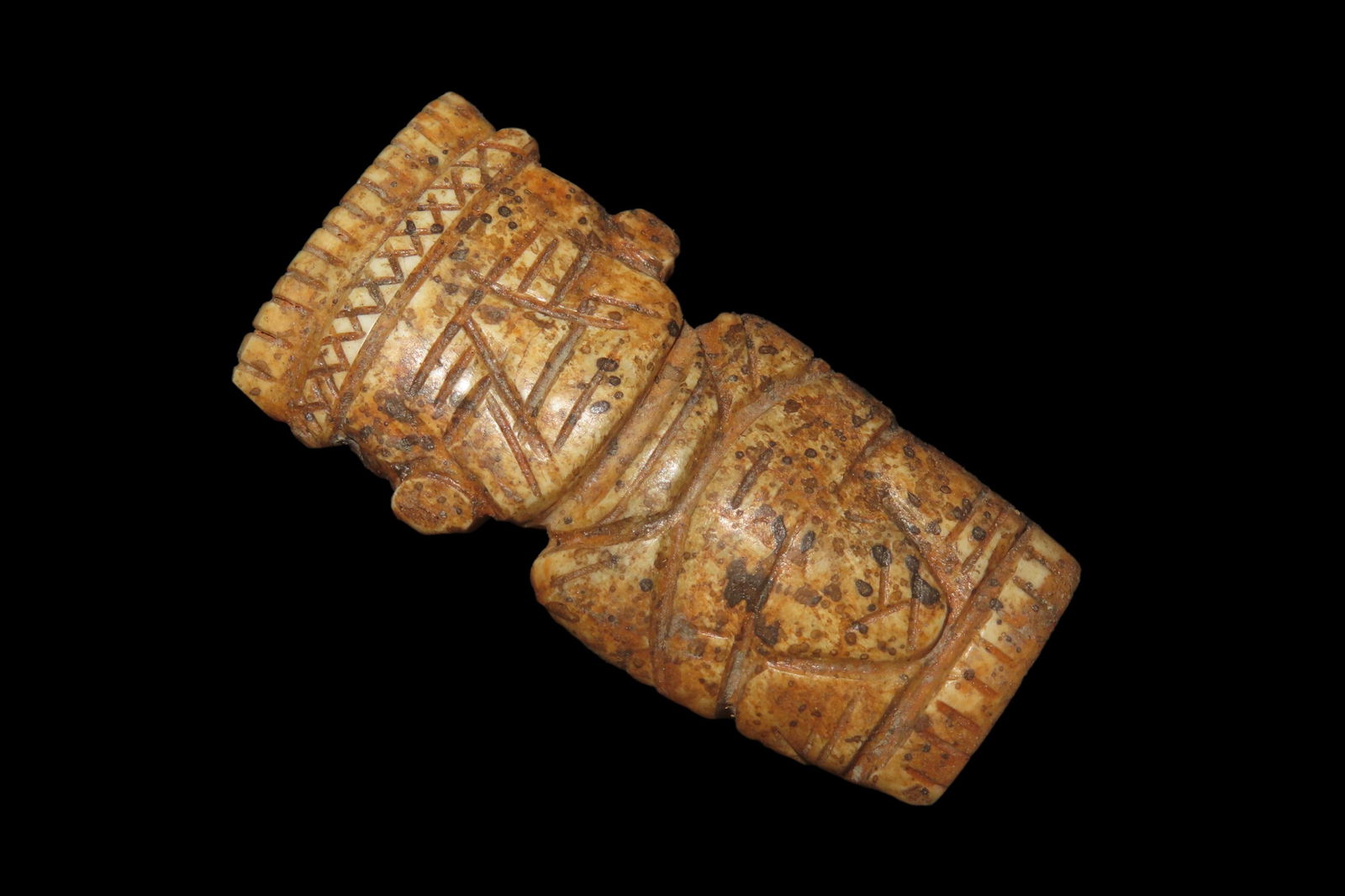 2 3/8" X 1 1/8" Pre Columbian Bone Human Effigy, Found in Peru (1 of 6)