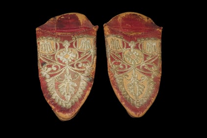 Pair of Antique Moroccan Stitched Moccasins