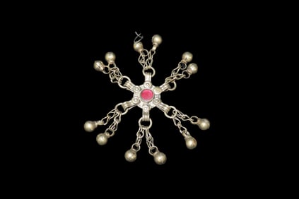 Antique Hindu Pendant, Handmade Jewelry, 1920's-1940's, Belly Dancer