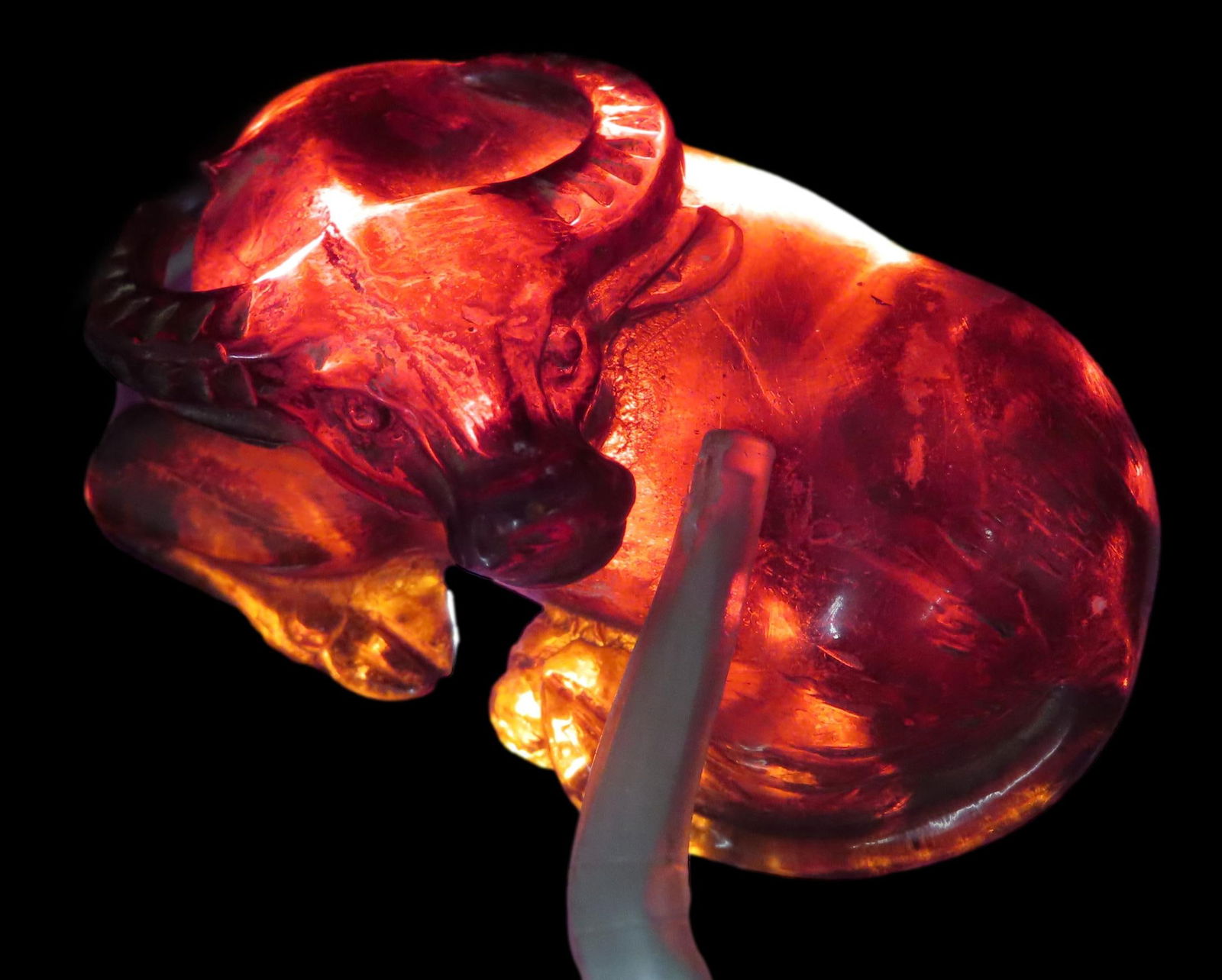 2" Antique Resin "Year of the Ox" Netsuke Pendant (1 of 6)