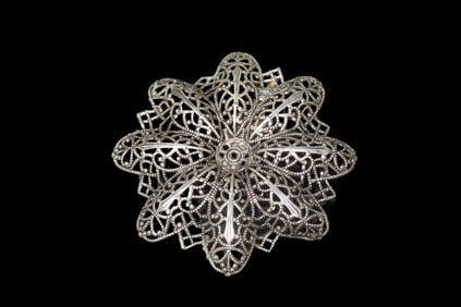 2 5/8" Filigree Brooch by Maya